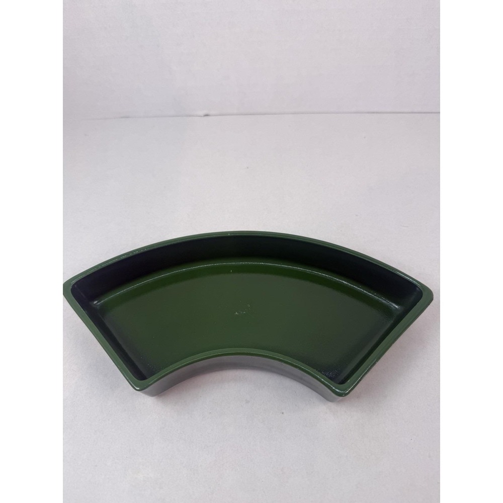 Hazel Atlas Moderntone Ovide Dark Green Crescent Snack Bowl Mid Century Glass
